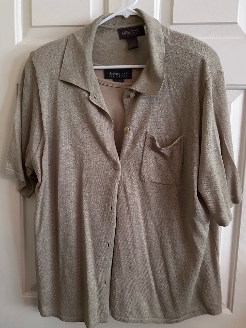 Lane Bryant Light Beige 2-Piece Woman’s Short Sleeve Sweater Set